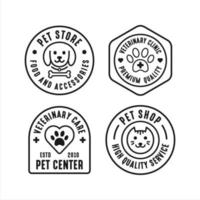 Pet store set logo design collection vector