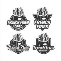 colección de logotipos de diseño vectorial de papas fritas vector