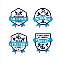 International Peace day badge vector collection