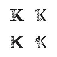 Letter K logo icon design template elements vector