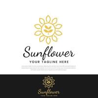 Sunflower design logo, symbol, icon, template vector