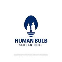 Two light bulb logo human icon, symbol, icon, design template vector