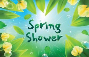 Concept of Spring Shower Rain in Garden vector