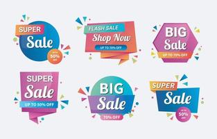 Set of Colorful Modern Business Sale Label for Promotional vector