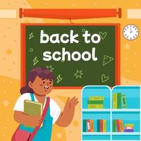 Girl With Her Equipment Back to School Concept vector