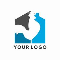 vector de logotipo de casa, hogar y gallo