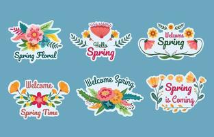 Sticker Spring Seasons Floral vector