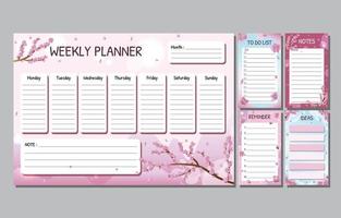 Journal Template Spring Cherry Blossom vector