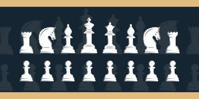 conjunto de piezas de ajedrez vector ilustración plantilla iconos diseño gráfico. colección de paquetes de piezas de ajedrez icono sobre fondo negro
