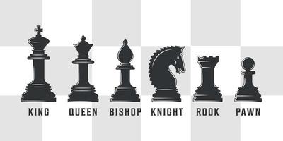Set of silhouettes chess piece vector illustration template icons graphic design. bundle collection isolated chess icon