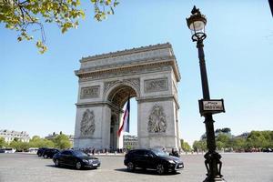 Triumphal arch in Paris on open urban nature photo