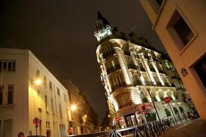 House in street on open urban nature of dark night photo