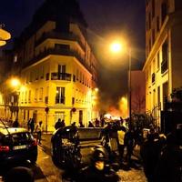 Demonstrators during a protest in yellow vests photo