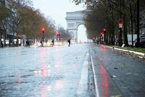 Triumphal arch in Paris on open urban nature photo