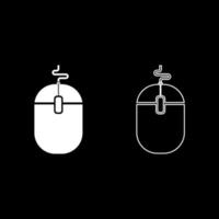 Computer mouse icon white color vector illustration flat style image set