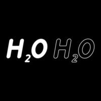 Chemical formula H2O Water icon white color vector illustration flat style image set
