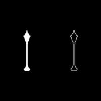 Street lamp lantern icon white color vector illustration flat style image set