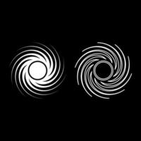 Black hole spiral shape vortex portal icon white color vector illustration flat style image set