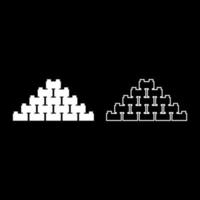 Pyramid of bricks icon white color vector illustration flat style image set