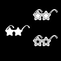 conjunto de iconos de gafas de sol estrella color blanco ilustración estilo plano imagen simple vector