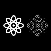 Atom molecular sign icon white color vector illustration flat style image set