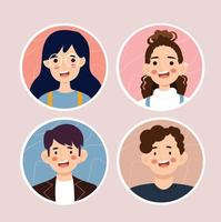 avatar de personas pegatinas vector