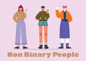 Organic flat non-binary people illustration vector
