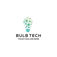 Bulb logo idea design concept of digital colorful symbol and icon lamp vector. Smart idea logo used for studio, professional and agency. vector