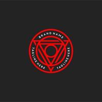 Circle Triangle Badge Logo, Scared Geometric Triangle Logo Template, Monoline Triangle Circle Logo Vector