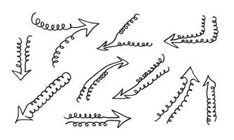 hand drawn vector arrows set on white background.vector EPS