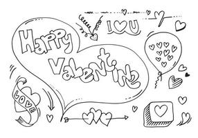 Set of love. Hand drawing. Doodle style. for your design. vector