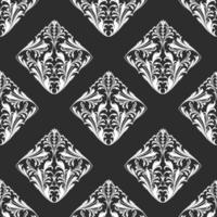 Damask monochrome seamless Pattern vector