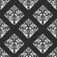 Damask monochrome seamless Pattern vector