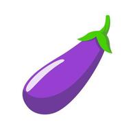 Fresh purple eggplant vegetable isolated icon. vector illustration in cartoon style