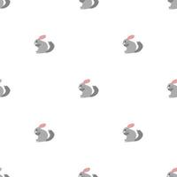 Seamless vector pattern with chinchilla on white background.
