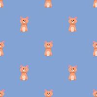 Seamless vector pattern with hamsters on a blue background.