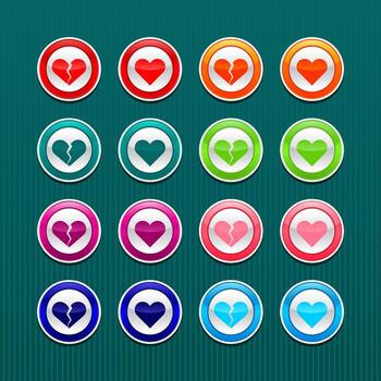 Accept and reject button with heart icon vector