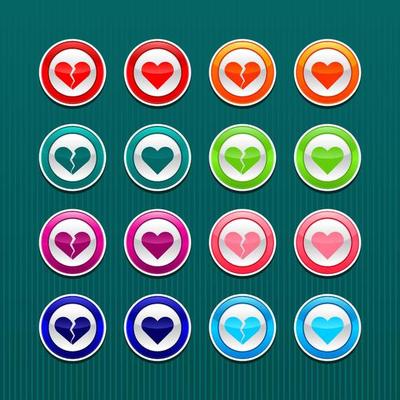 Accept and reject button with heart icon