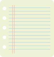 Blank lined notepaper vector