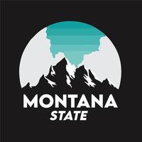 estado de montana con vistas a la silueta de la montaña en el cielo negro y azul