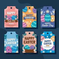 colección de etiquetas de huevos de pascua vector