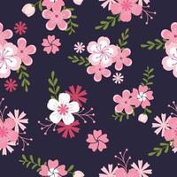 Beautiful Cherry Blossoms Seamless Pattern vector