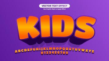 efecto de texto 3d para niños vector