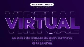 efecto de texto 3d virtual vector