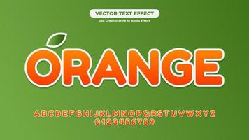 efecto de texto naranja vector