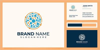 Vector design Global network icon. molecule data connections logo design concept with business card design