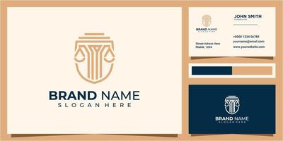 Justice law firm logo and business card design. gold, firm, law, icon justice, business card, vector