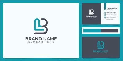 LB letter initial logo design template with business card icon. letter LB logo design vector