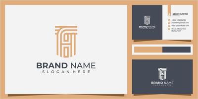 Letter TH line logo design inspiration. letter TH logo, TH logo icon with business card design vector