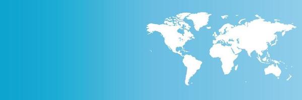 World map on blue sky background banner vector